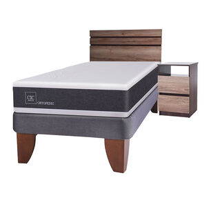 Cama Europea Cic New Ortopedic / 1.5 Plazas / Base Normal + Set De Maderas