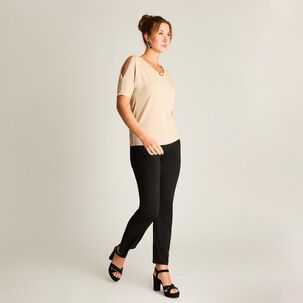 Polera Manga Corta Sin Hombros Cuello V Mujer Lorenzo Di Pontti