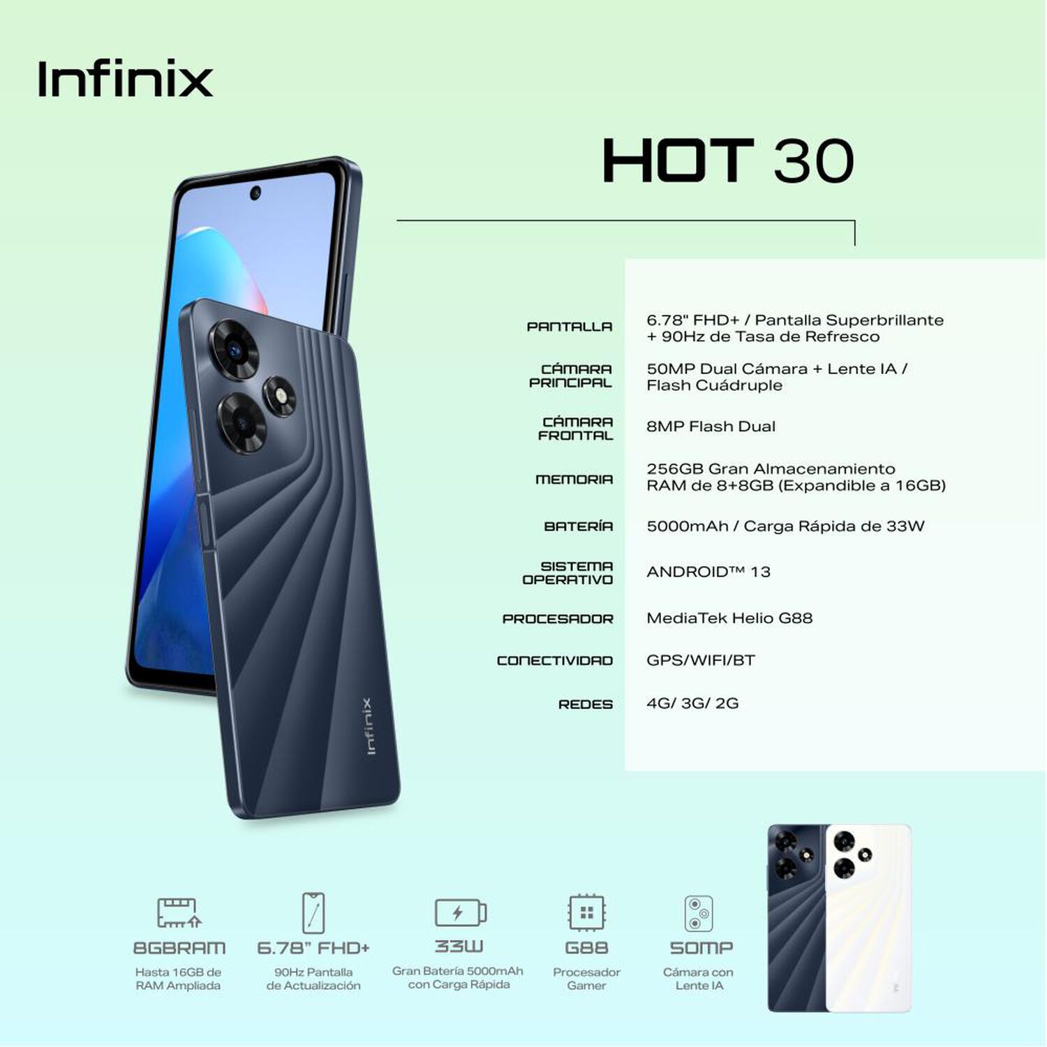 Smartphone Infinix Hot 30 / 256 GB / Liberado image number 5.0