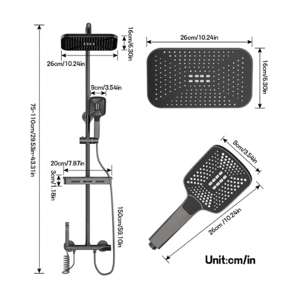 Columna Ducha Gris Pistola Con Llave De Piano image number 1.0