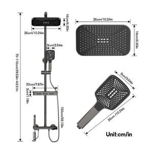 Columna Ducha Gris Pistola Con Llave De Piano