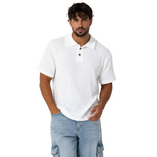 Polera Polo Hombre Tejido Texturizado Manga Corta Lisboa