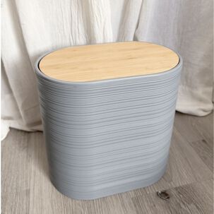 Cesto De Basura Papelera Oval Gris 24x25.5 Cm
