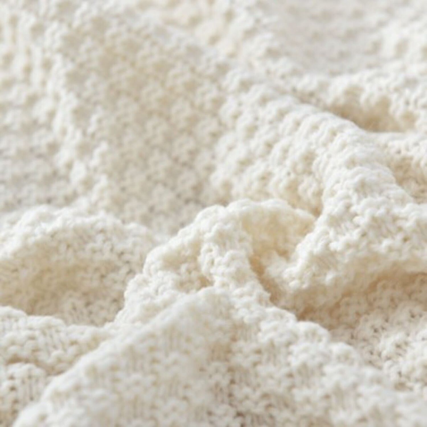 Manta Nordica Con Borlas Tejida Decorativa 130cm X 190cm Color Crema image number 2.0