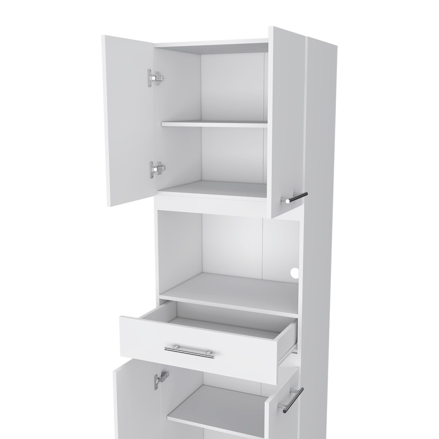 Mueble Microondas 4 Puertas 1 Cajon Fm-003b Blanco image number 5.0