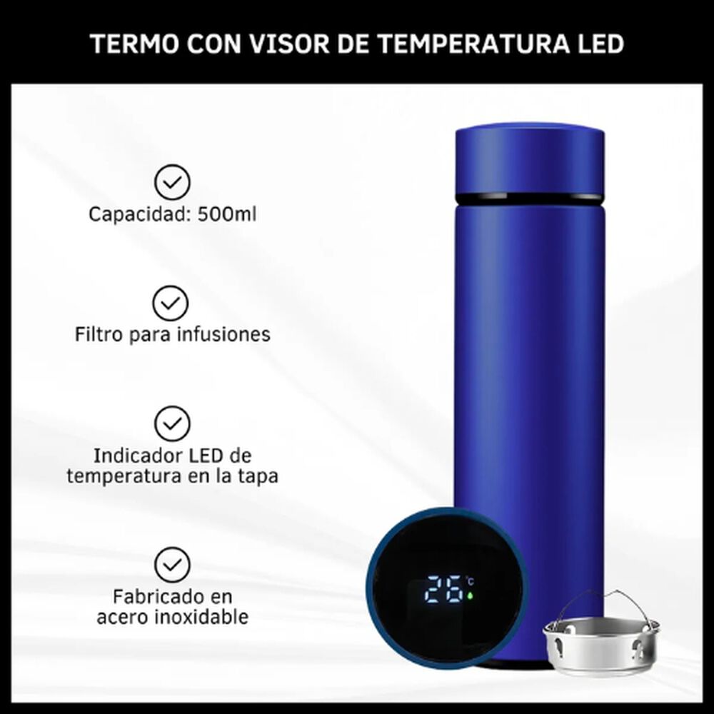 Botella Termo Inteligente Led Indicador Temperatura image number 2.0