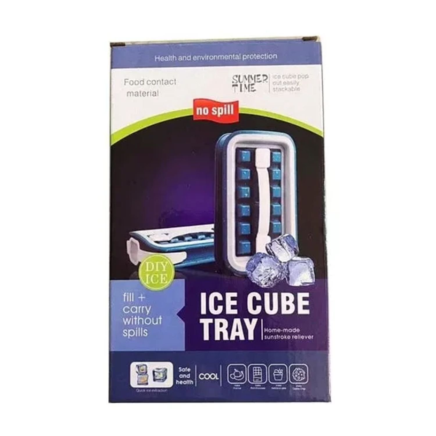 Bandeja Cubos Hielo Antiderrame Reutilizable Cocina Practica image number 0.0