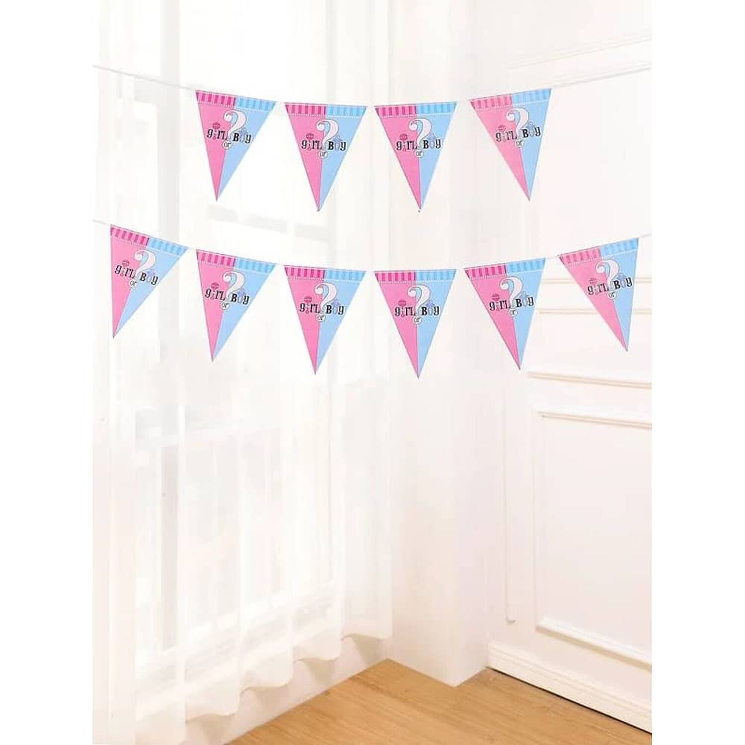 Guirnalda Banderines De Revelaci&oacute;n Baby Shower Cotillon image number 3.0