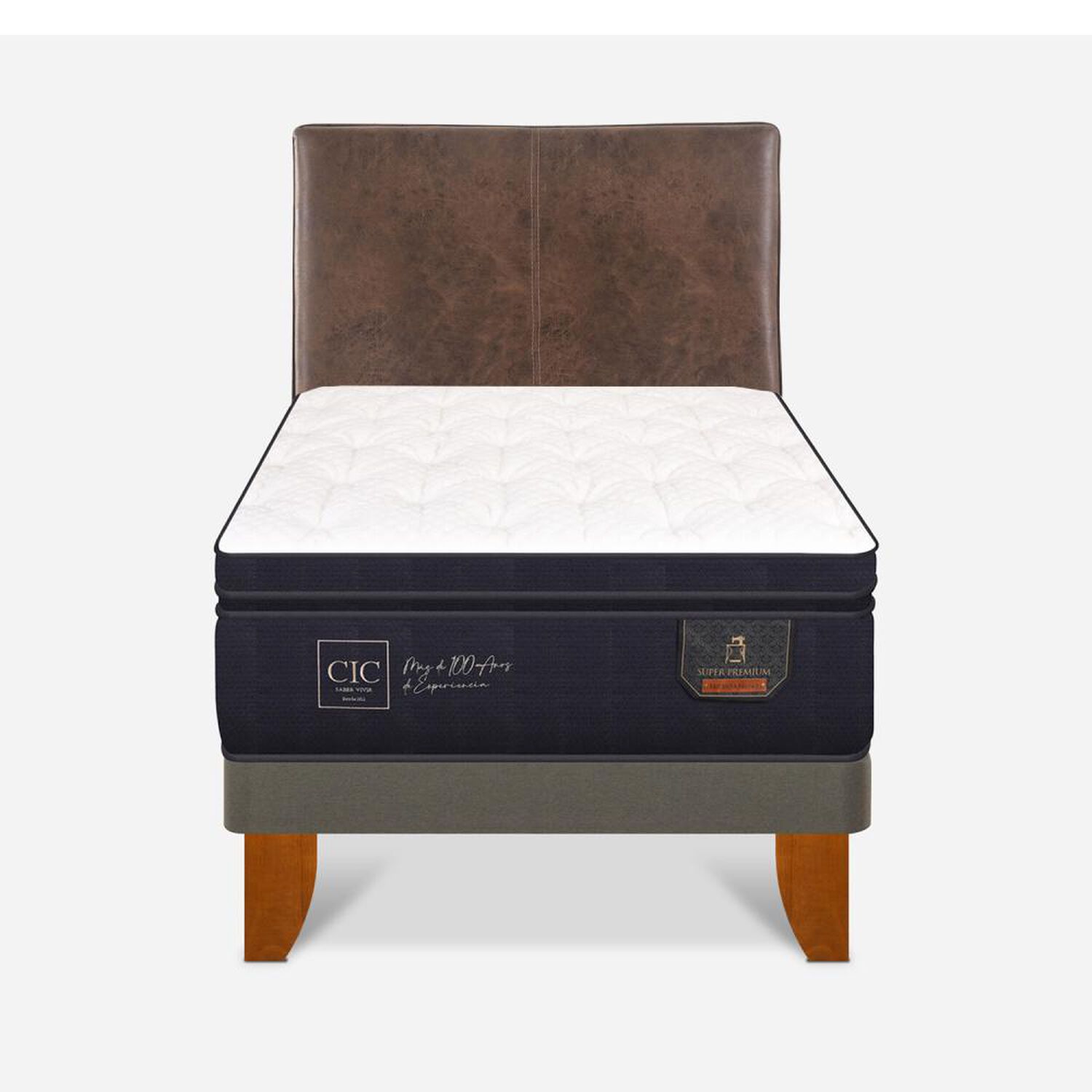 Cama Europea Cic Super Premium / 1.5 Plazas / Base Normal + Respaldo image number 0.0