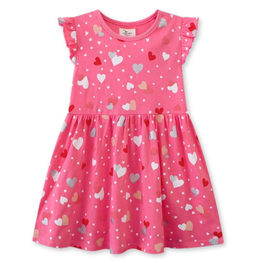 Vestido Manga Corta Niña Estampado Dulce Corazones 2 A 7 Años image number 0.0