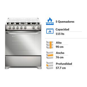 Cocina A Gas Electrolux Fe5sxc 5 Quemadores