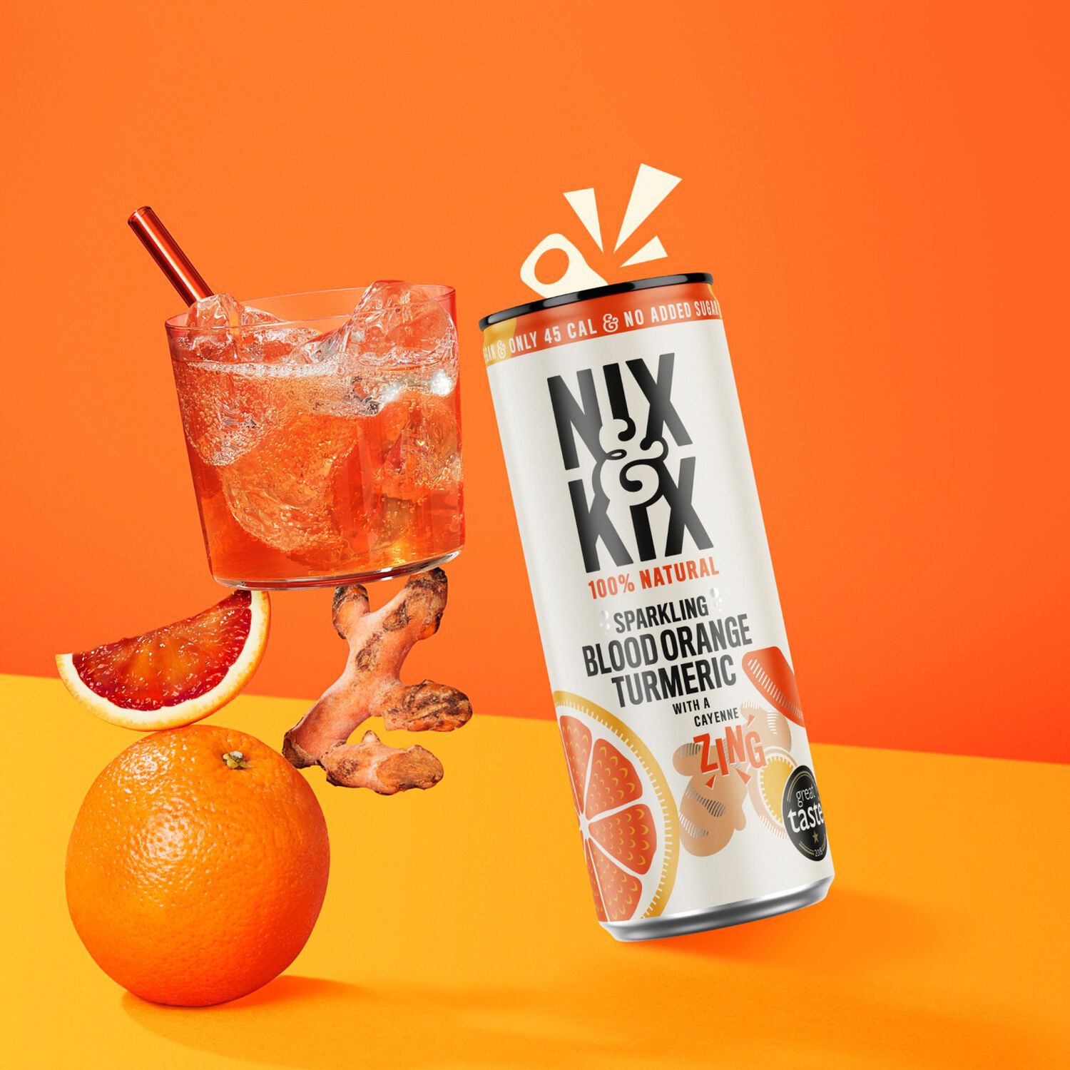 Agua Naranja Sanguina C&uacute;rcuma Nix&kix 1 X 250 Ml image number 1.0