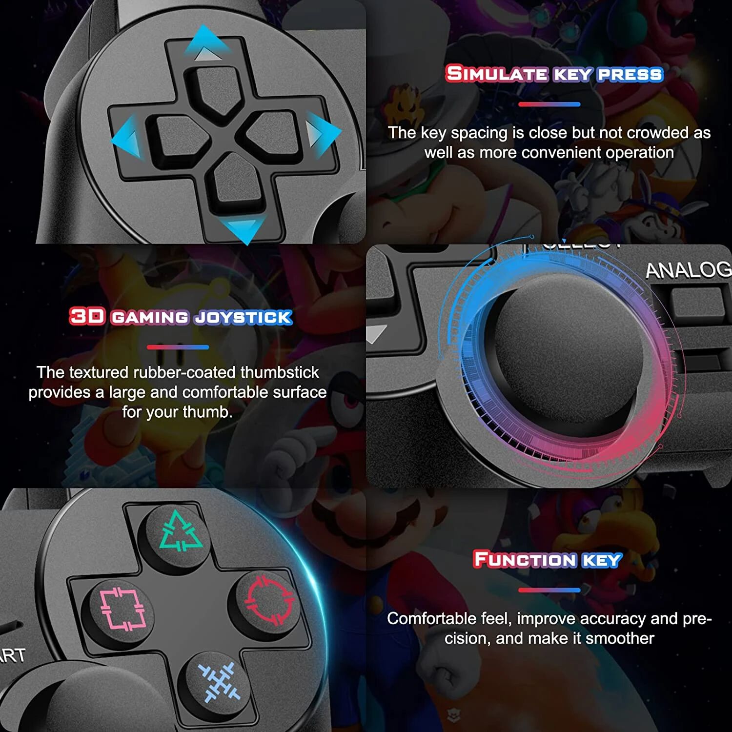 Gamepad Usb Con An&aacute;logos Black Deluxe Dbc1001 image number 4.0