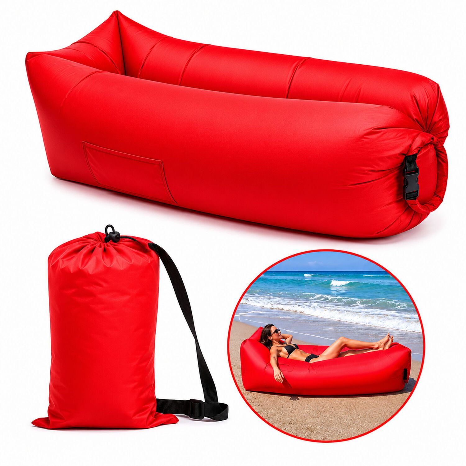 Sof&aacute; Sill&oacute;n Inflable Tumbona Coj&iacute;n Banano Camping Aire Playa image number 34.0