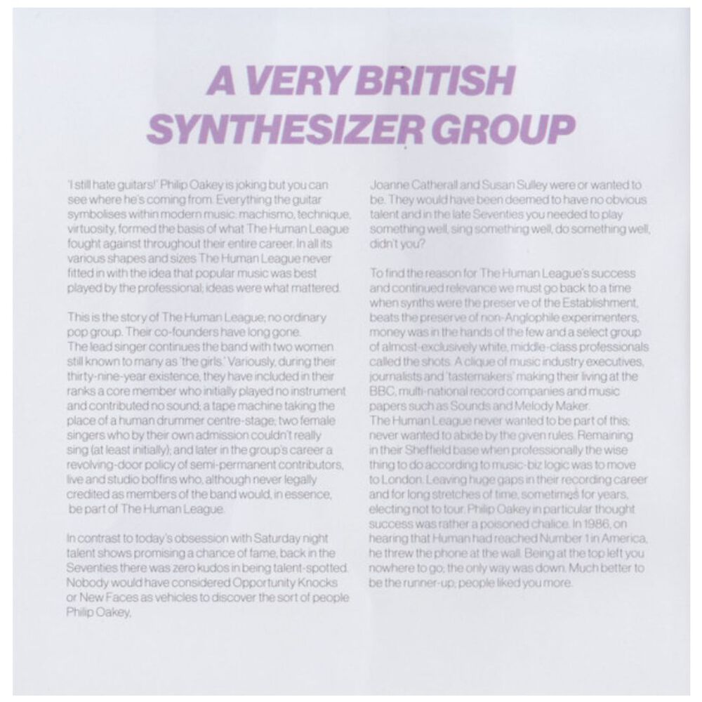 Human League - Anthology A Very British Synthesizer (2cd) | Cd image number 4.0