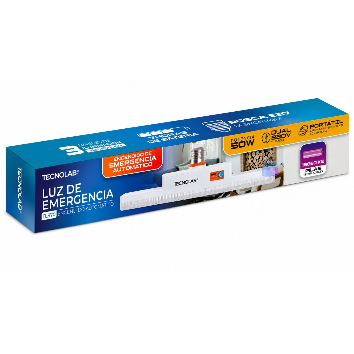 L&aacute;mpara Emergencia Led 50w Recargable Usb-c Sos - Ps image number 2.0