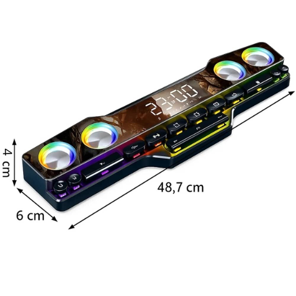 Altavoz Parlante Gamer Con Teclas Luz Rgb Bluetooth Pc image number 1.0