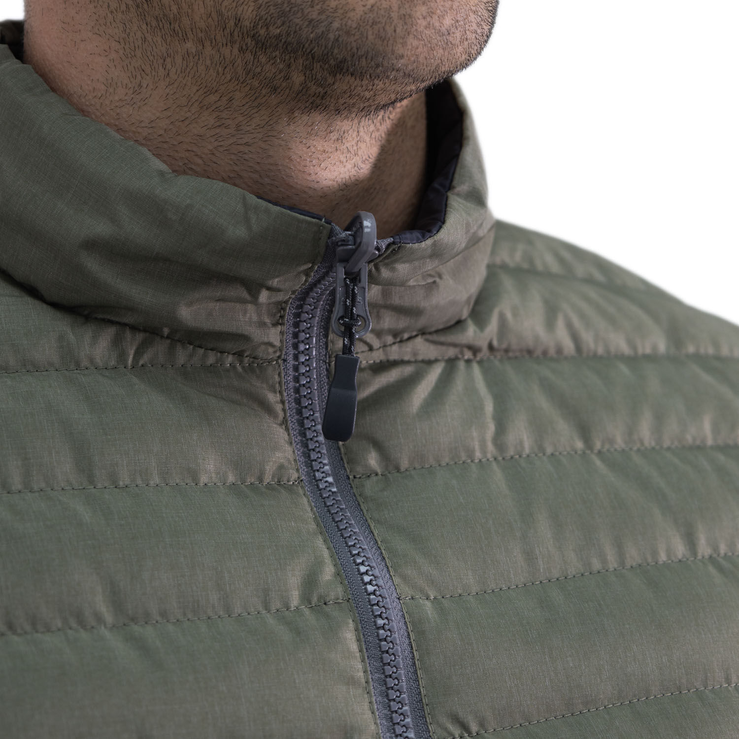 Parka Pluma Hw Goose Reversible Negro/verde Oliva image number 7.0