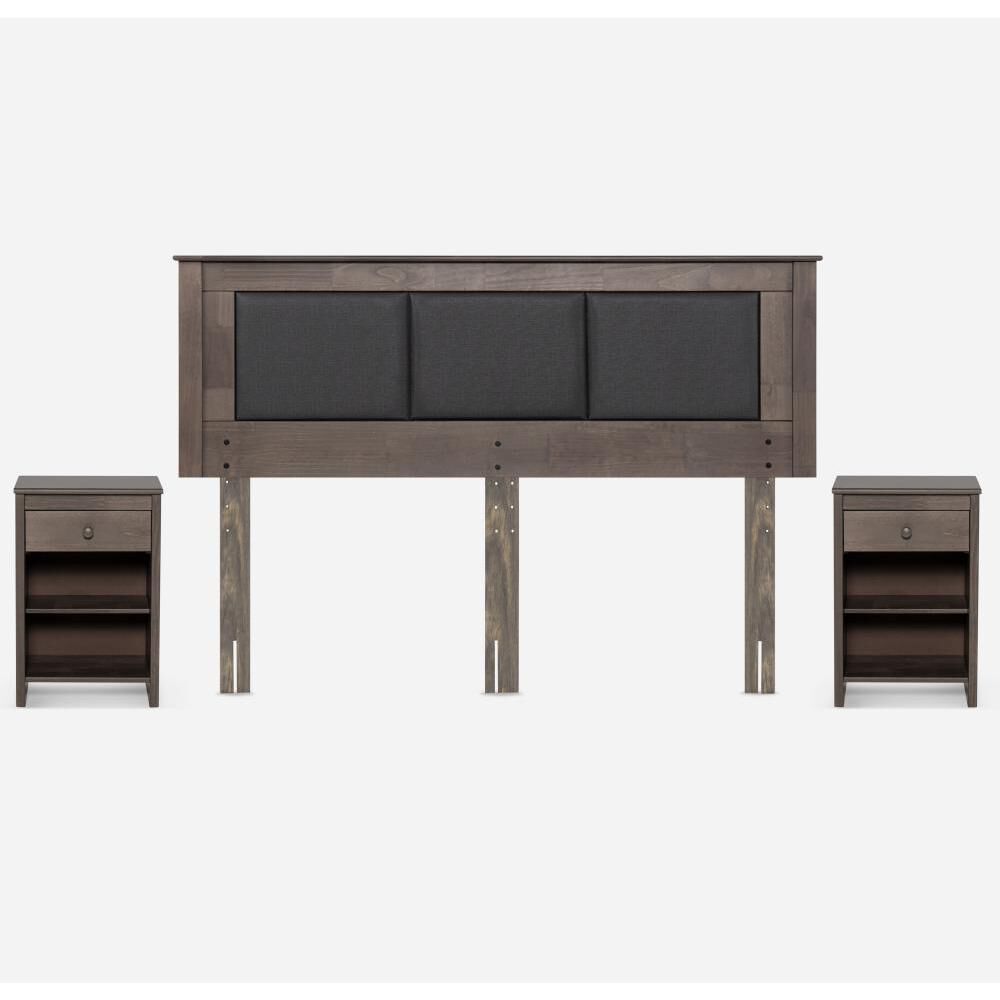 Cama Europea Rosen New Style 4 Plus / King / Base Dividida  + Set Maderas Rachel Gris image number 2.0