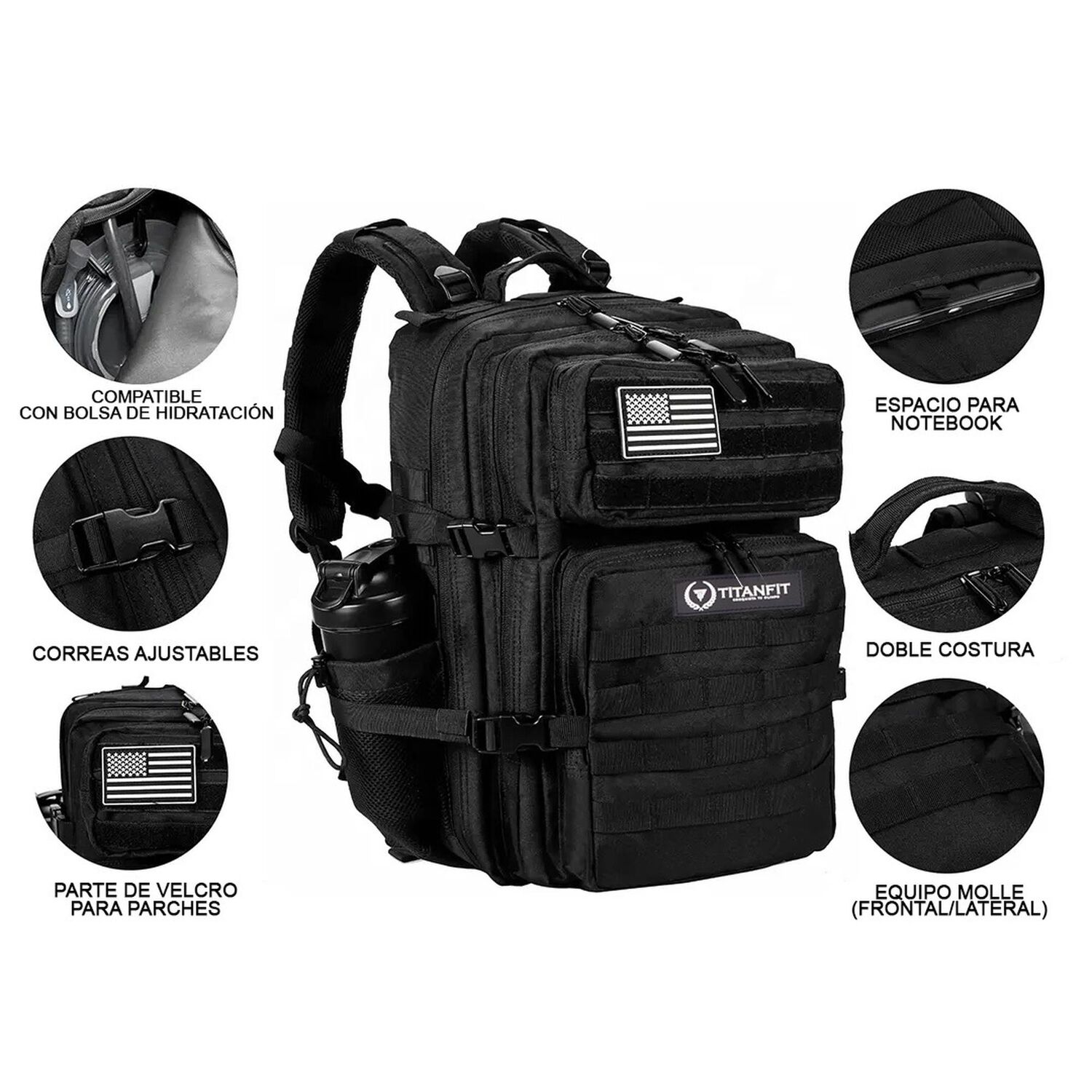 Mochila T&aacute;ctica 45l Alpha Rosa Titan Fit image number 4.0