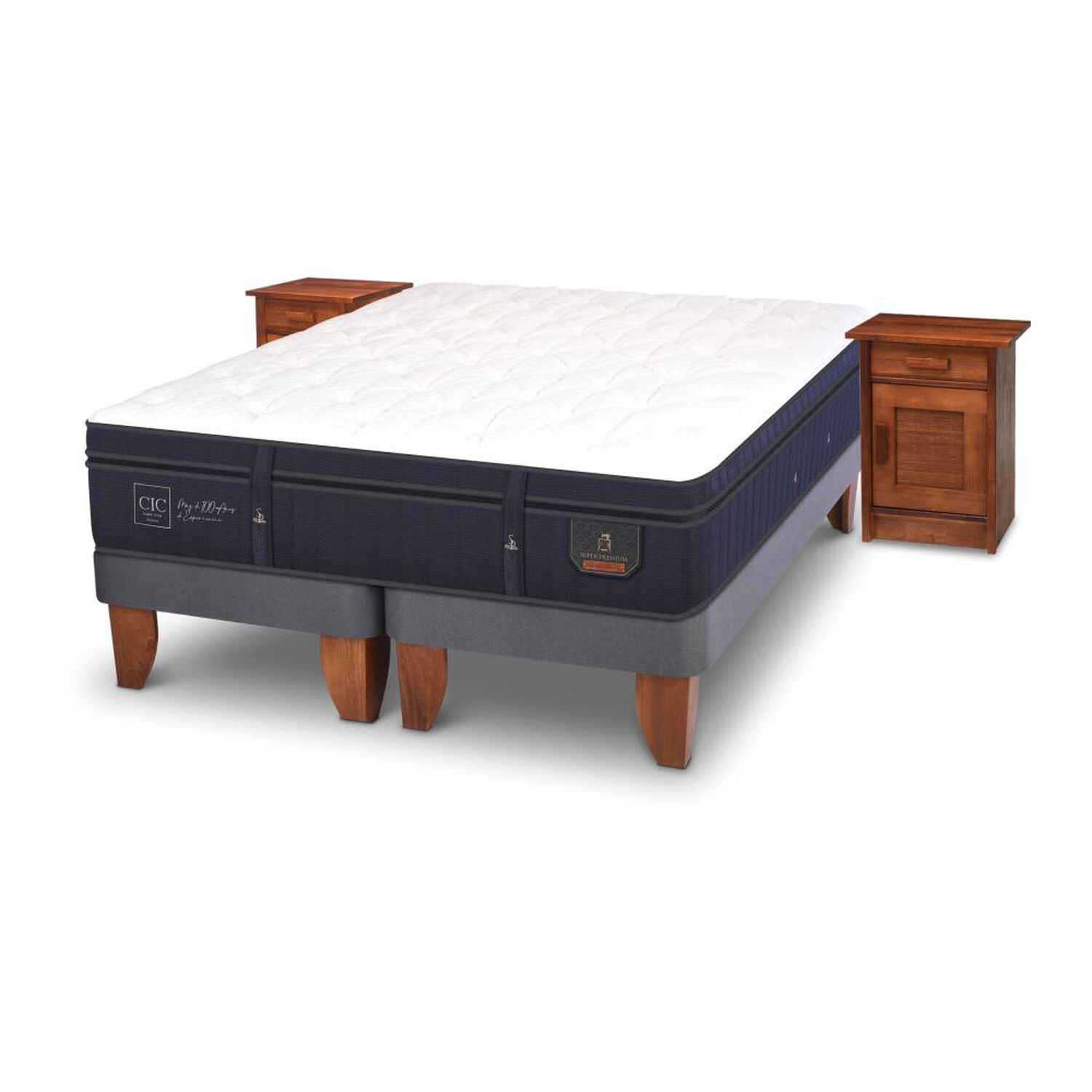 Cama Europea Cic Super Premium / King / Base Dividida + Veladores image number 3.0