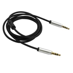 Cable Auxiliar De Audio Con Microfono Jack 3.5 A Jack 3.5 Negro