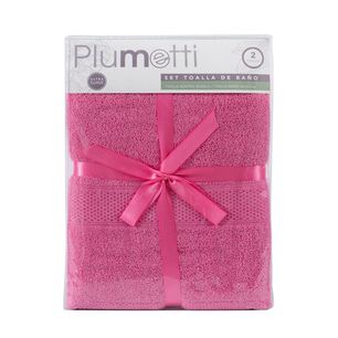 Set 2 Toallas Colorix 380 Grs / Fucsia Plumetti