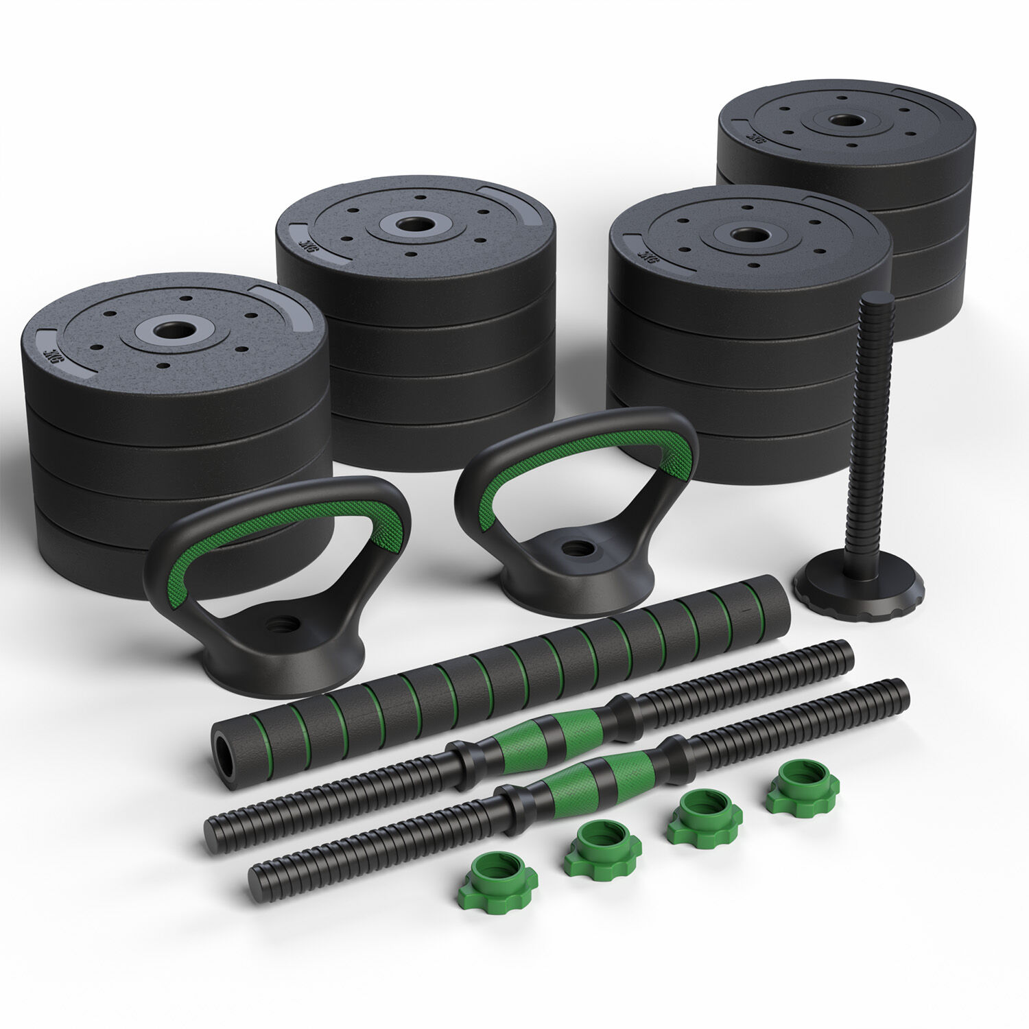 Set Mancuernas Green 3 En 1 Ajustables 50 Kg image number 0.0