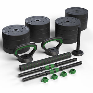 Set Mancuernas Green 3 En 1 Ajustables 50 Kg