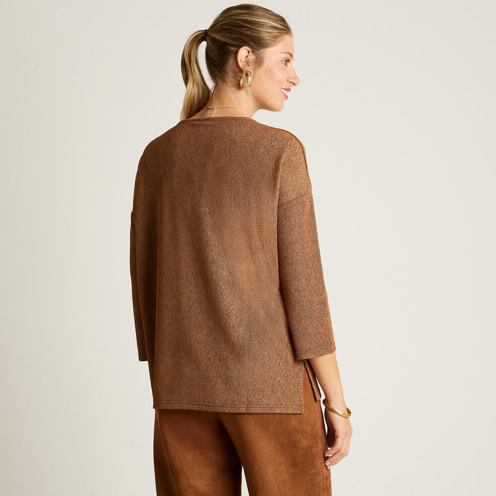 Polera Manga 3/4 Cuello Redondo Mujer Lorenzo Di Pontti image number 2.0