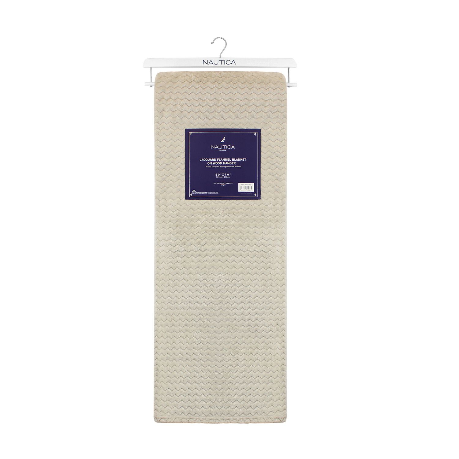 Pack 2 Mantas De Cama Nautica Home Jacquard Franela Suave 127x178cm image number 5.0