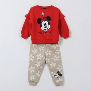 Conjunto Buzo Ni&ntilde;a Vuelos Minnie Rojo Disney