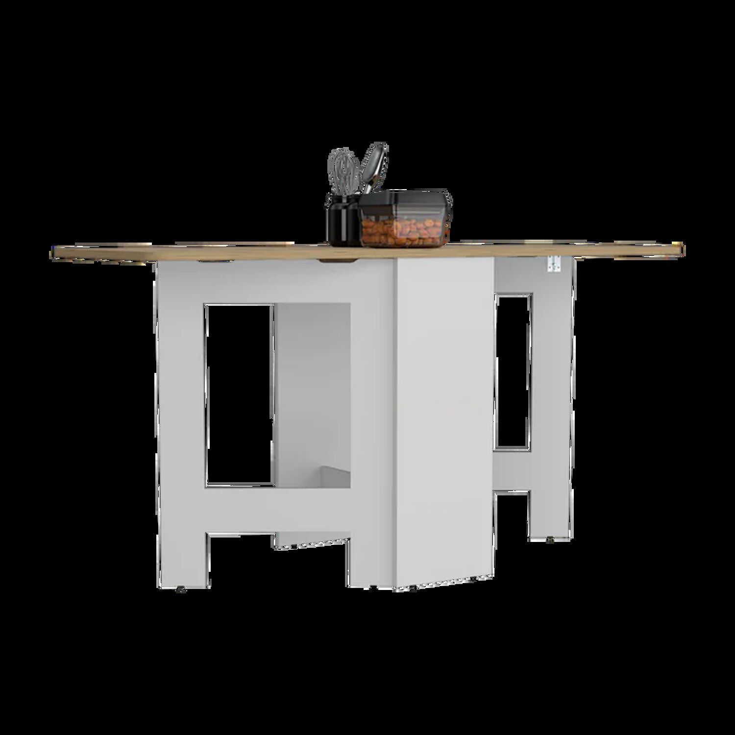 Mesa Plegable Fm-001b - Blanco Y Caf&eacute; Claro image number 2.0