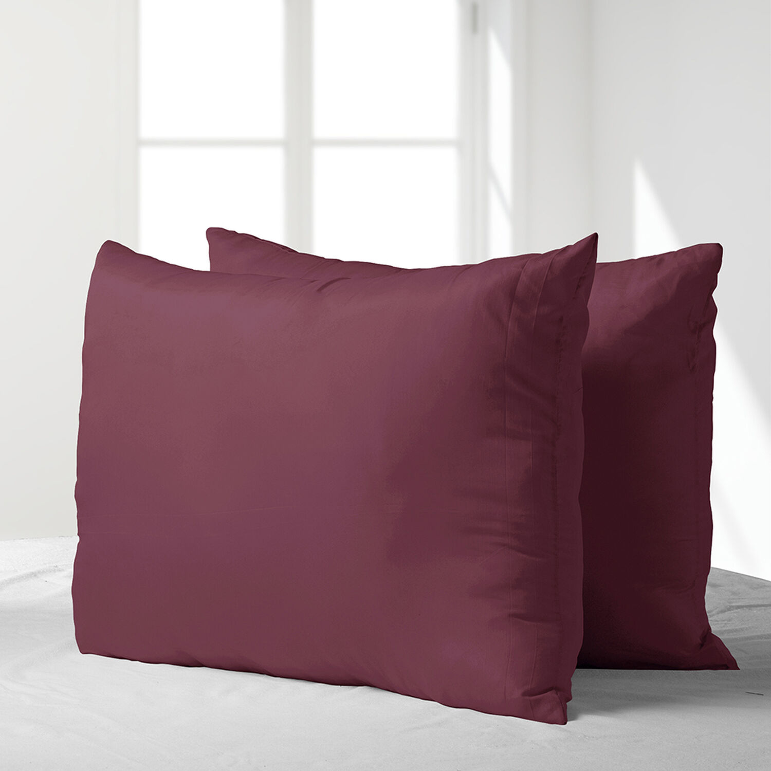 Set 2 Almohadas Eco Burdeo 50x70 image number 1.0