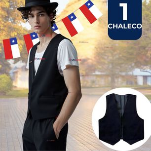 Chaleco Bolero Nortino Ni&ntilde;o Fiestas Patrias Negro