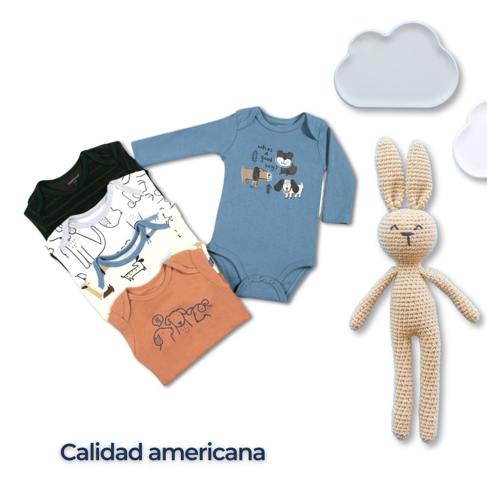 Pack 5 Bodys Ni&ntilde;o Manga Larga Tedmimak 100% Algod&oacute;n Cute Dogs image number 5.0