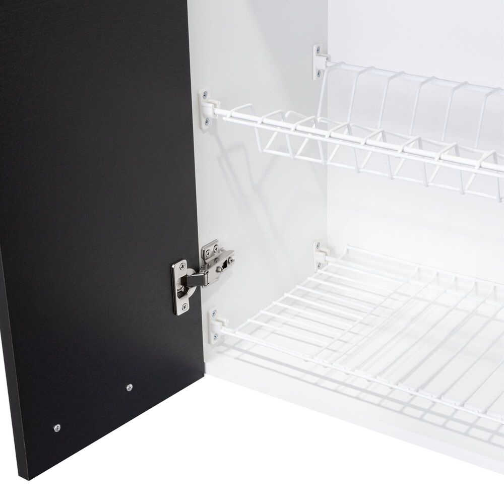 Mueble Superior De Cocina 6 Puertas 150x60x31,5 Cm Negro Y Blanco image number 6.0