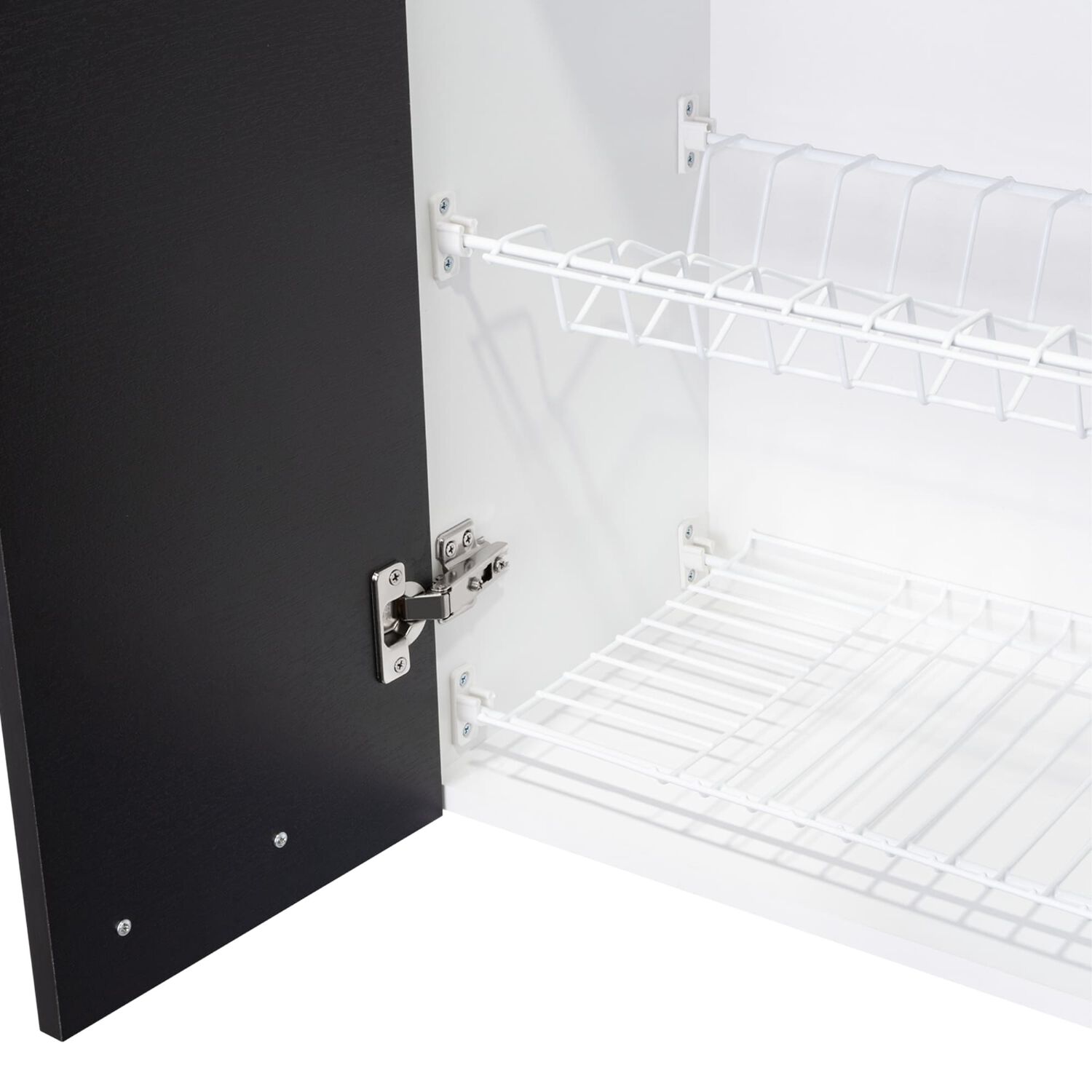 Mueble Superior De Cocina 6 Puertas 150x60x31,5 Cm Negro Y Blanco image number 6.0