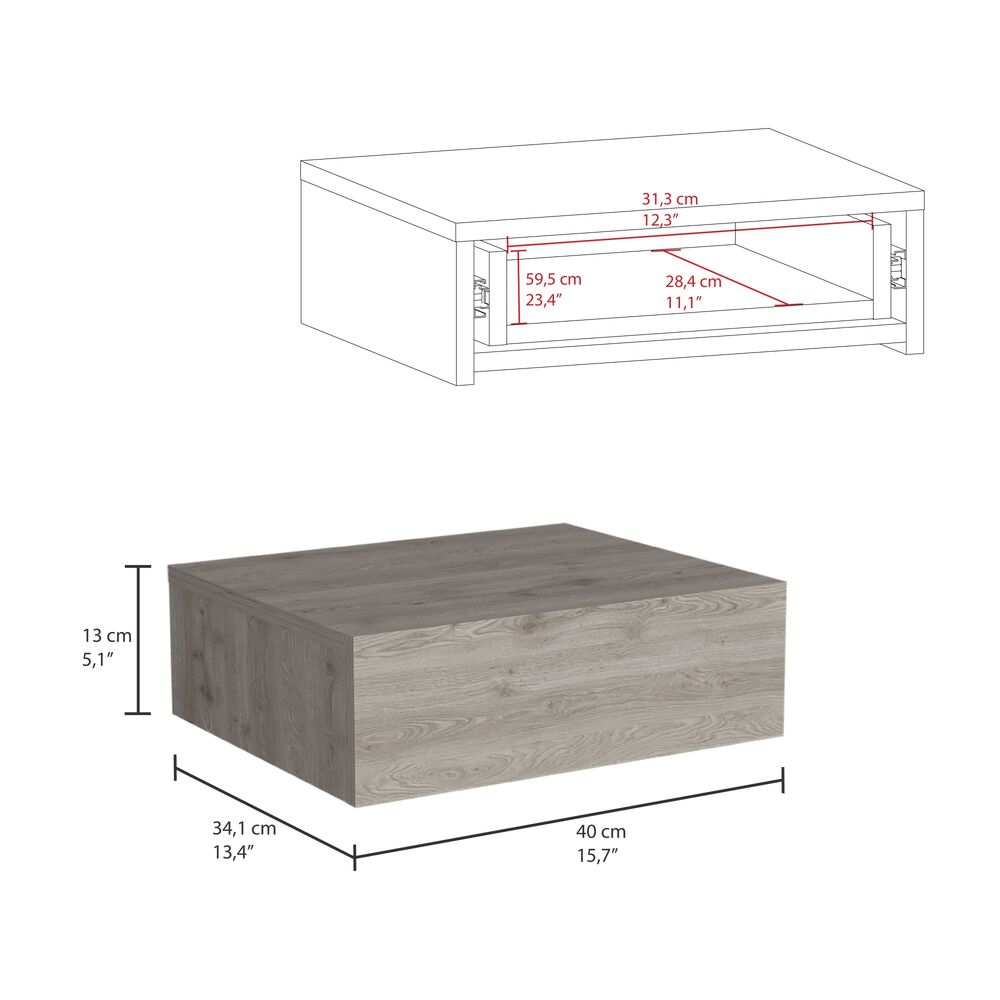 Velador Flotante 1 Cajon Fm-013g Gris image number 5.0