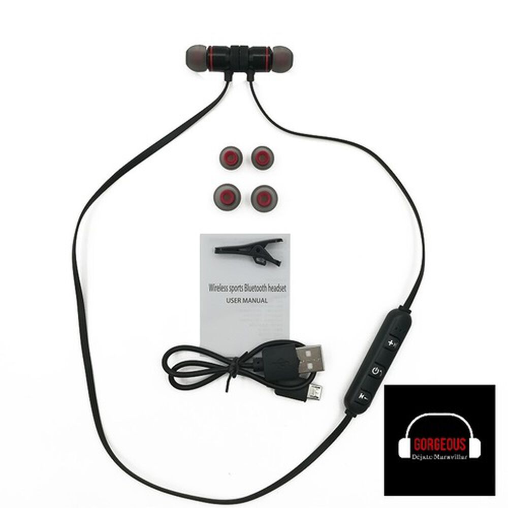 Audífonos Bluetooth Auriculares Magneticos Inalambricos Con Microfono Manos Libres Recargables Usb image number 4.0