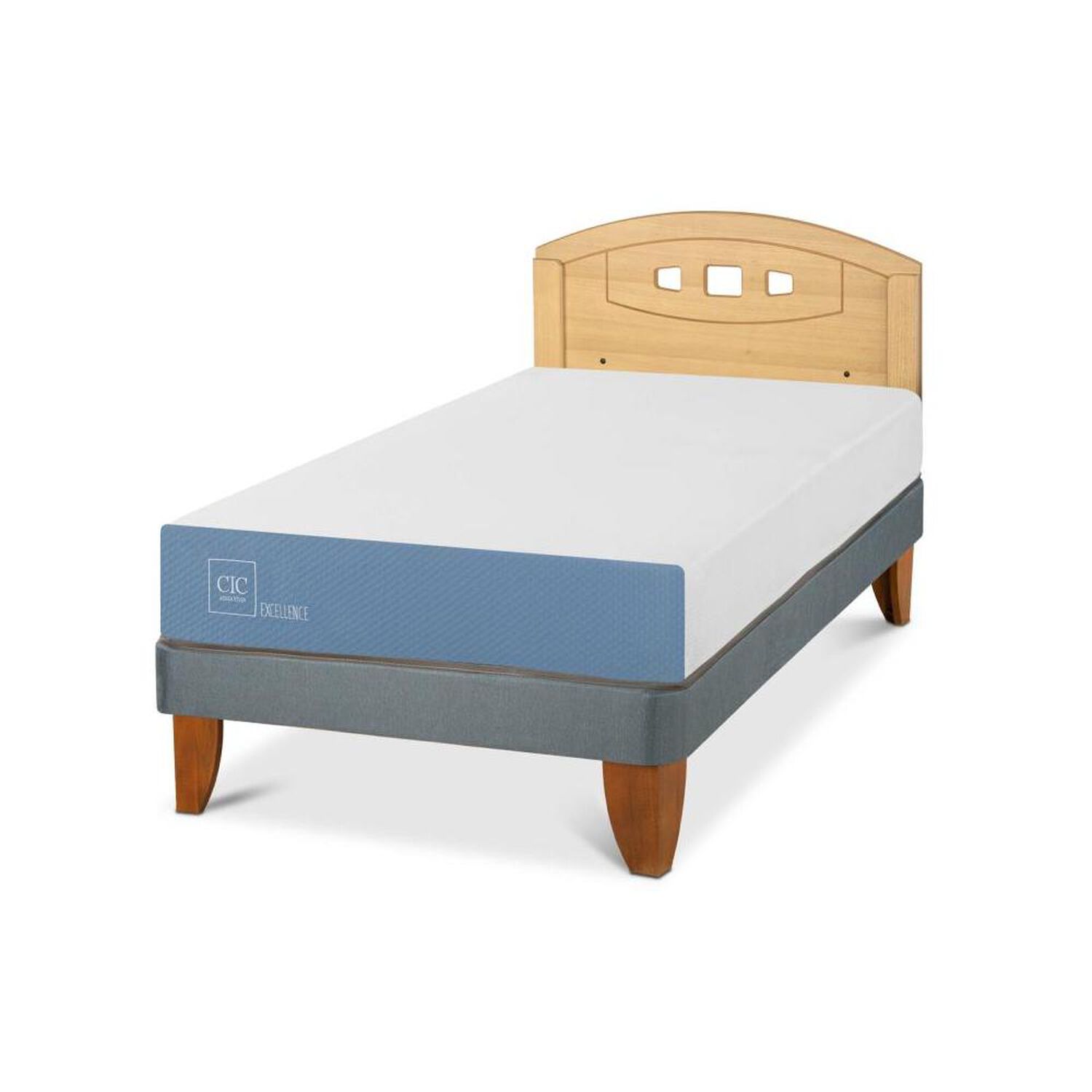Cama Europea Cic Excellence / 1.5 Plazas / Base Normal + Respaldo image number 1.0