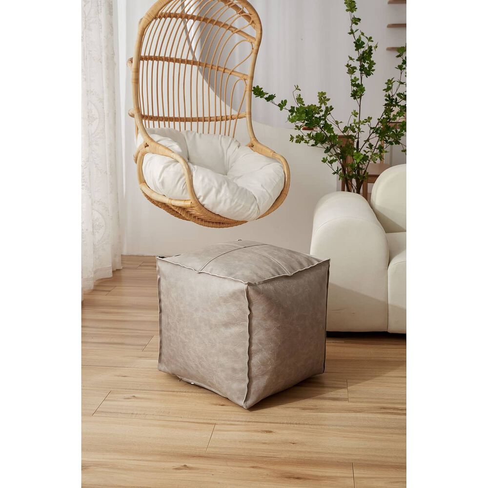 Set De 2 Pouf De Ecocuero Cuadrado 45x45cm image number 3.0