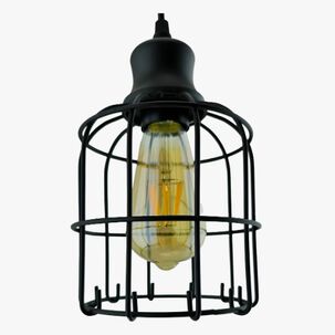 Lampara Jaula De Hierro Colgante + Ampolleta Led Vintage