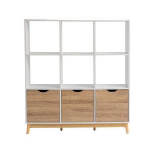 Estante Organizador Florencia Blanco Natural 3 Puertas Y 9 Espacios