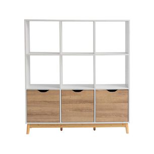Estante Organizador Florencia Blanco Natural 3 Puertas Y 9 Espacios