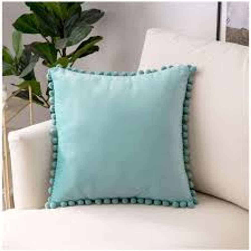 Set De 2 Cojines De Terciopelo Con Pompones image number 2.0