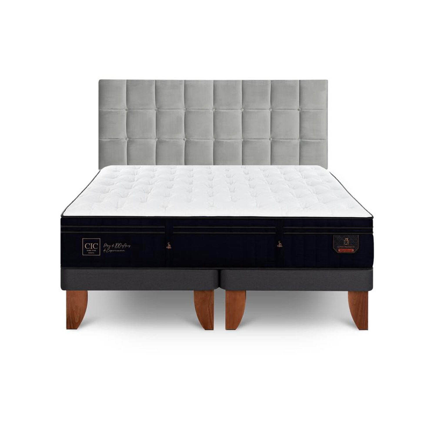 Cama Europea Cic Super Premium / 2 Plazas / Base Dividida + Respaldo image number 0.0