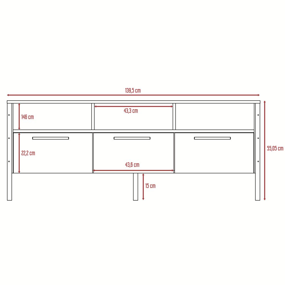 Rack Tv 60" Con 3 Puertas Y 3 Repisas Fm-009c - Cafe Claro image number 7.0