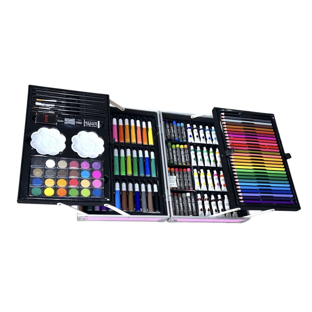 Set 145 Piezas Arte Dibujo Pintura Creativo Maleta Metal image number 0.0