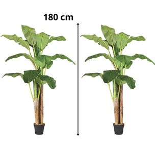 2x1 Plantas Artificiales Premium Banano 180 Cm Arbusto Real
